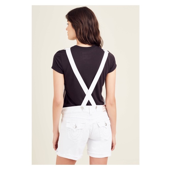 TRUE RELIGION Ripped Frayed Hem Jean Denim Overalls - Picture 4 of 14